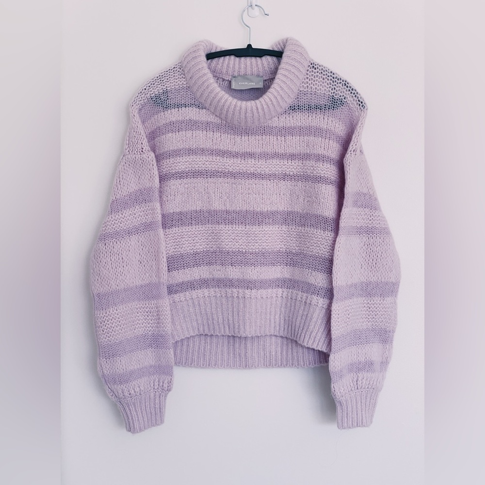 Everlane The Puff Sweater in Lilac Size Medium Knit Pullover Sweater